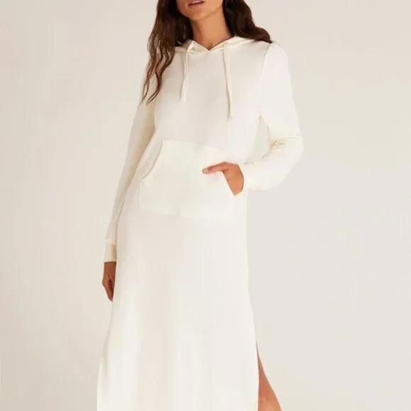 Dresses & Skirts - NWT Revolve by ZSupply Ruffle Hoodie Dress Cloud Dancer - Size M